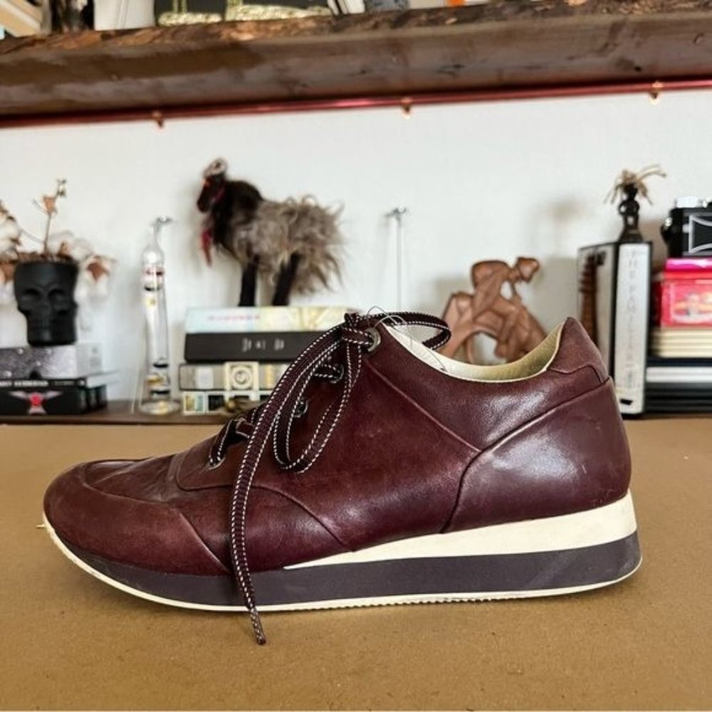 MaxMara Leather 'Lotto' Wedge Sneakers Trainers